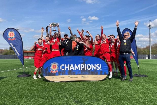 County cheer - Colchester and District Sunday League premier division side Fifteen Degrees celebrate after winning the Essex Sunday Premier Cup