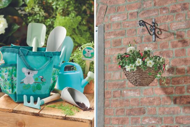 Gazette: Koala gardening set and hanging baskets (Aldi)