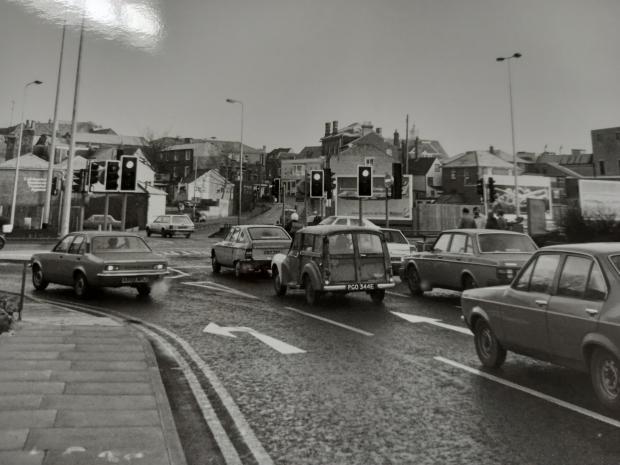 Gazette: The Maldon Road roundabout pictured in January 1984