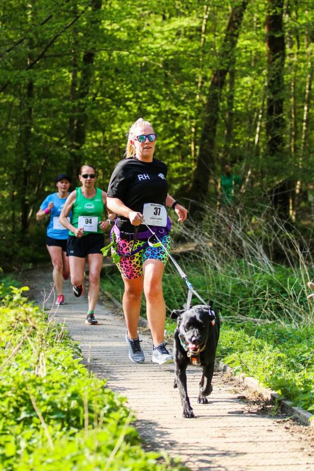 Gazette: Dream team – Rosanna Holden was the winner in the canicross section (for runners accompanied by their dogs)