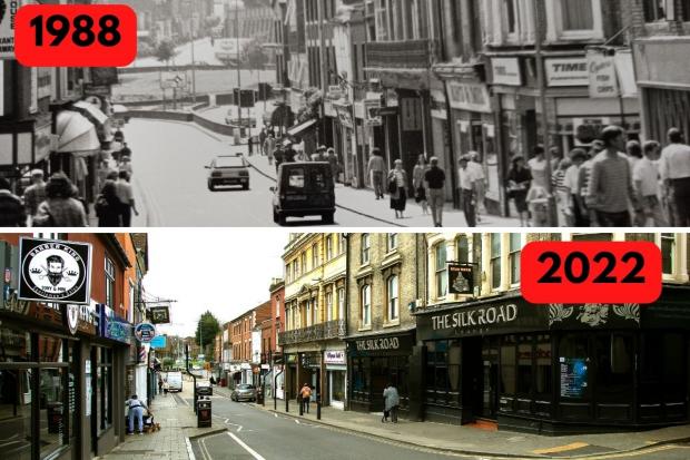 Gazette: St Botolph's Street in 1988 and as it is today