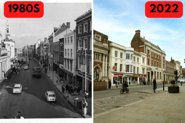 Gazette: Colchester's High Street as it was in the 1980s and as it is today