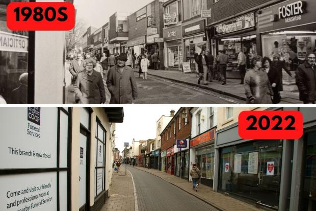 Gazette: Long Wyre Street today and as it was back in the 1980s