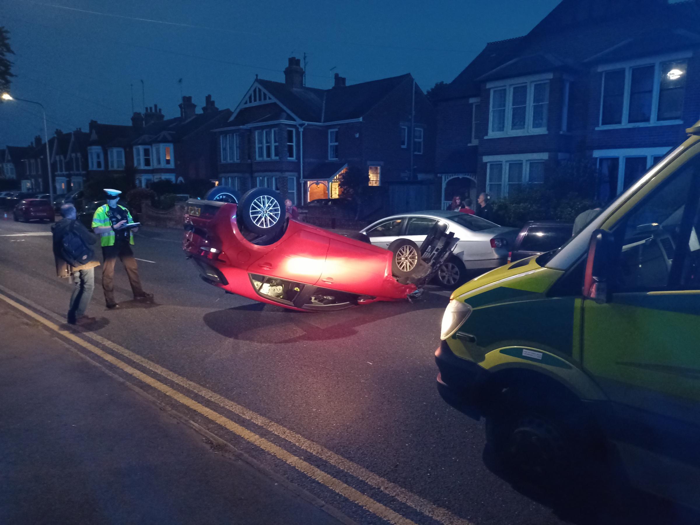 Colchester road closed after three-vehicle car crash
