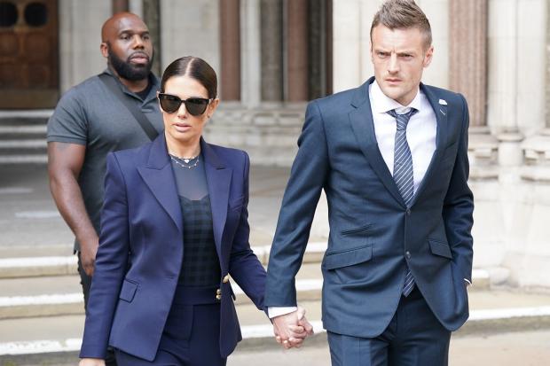 Rebekah and Jamie Vardy leave the Royal Courts Of Justice, London. Picture: PA