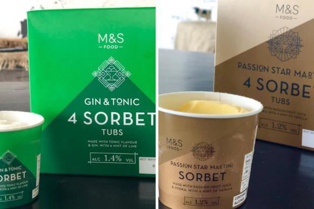 M&S launches Gin & Tonic and Passion Star Martini sorbets. Credit: M&S