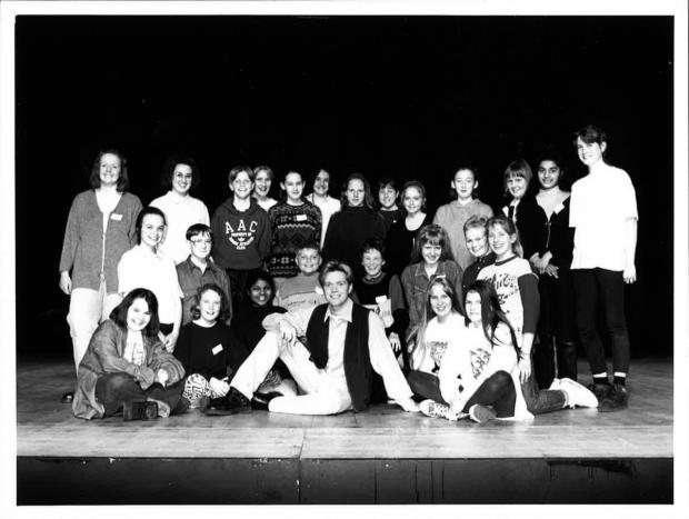 Gazette: Joseph and the Amazing Technicolour Dreamcoat - Darren Day with the Gilberd School choir on April 23, 1993. Picture: Newsquest