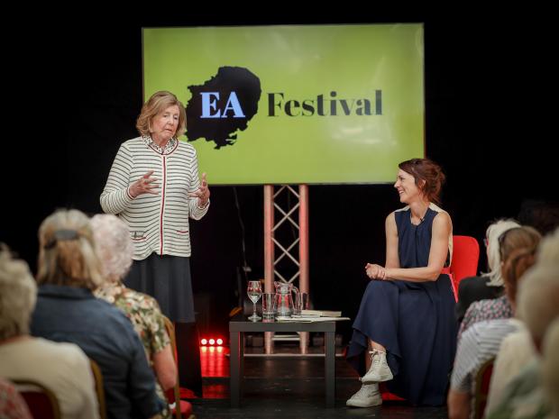 Gazette: Enjoyment - Ann Glenconnor amuses everyone with her stories as she speaks at the EA Festival