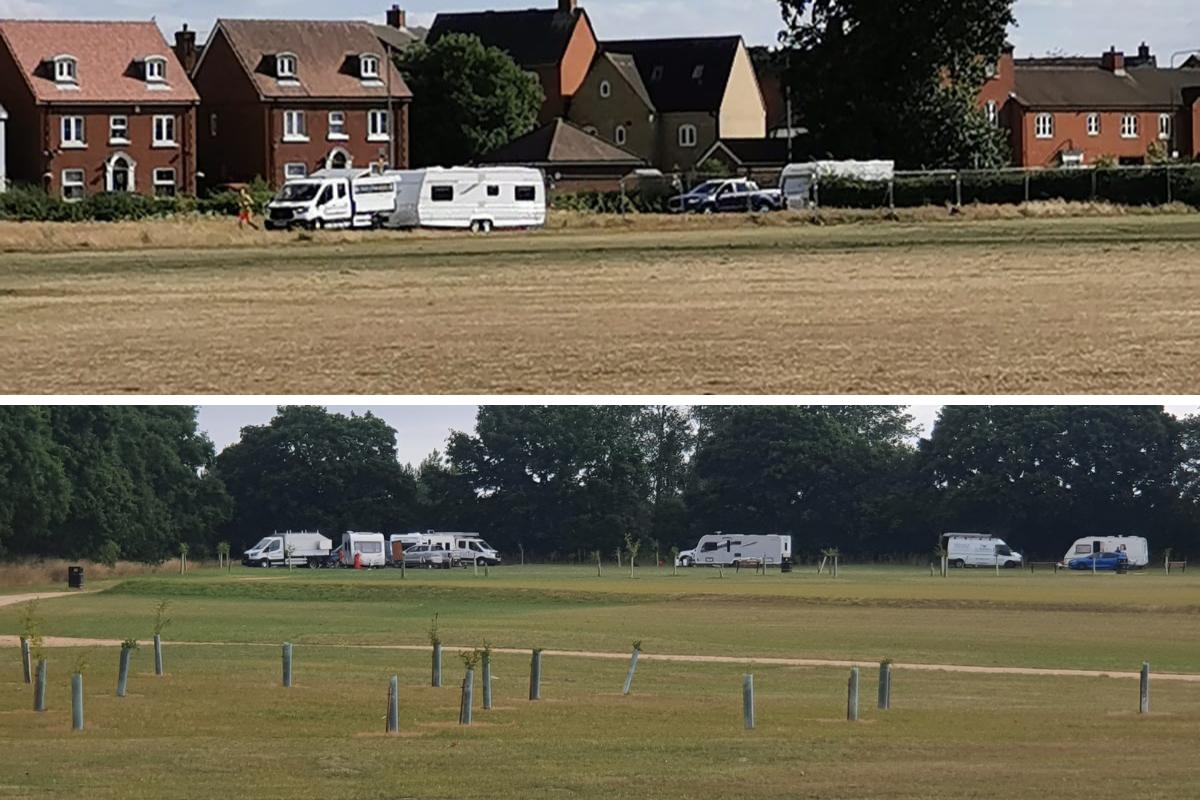 Caravans pictured pitched up on former rugby club land set for housing development