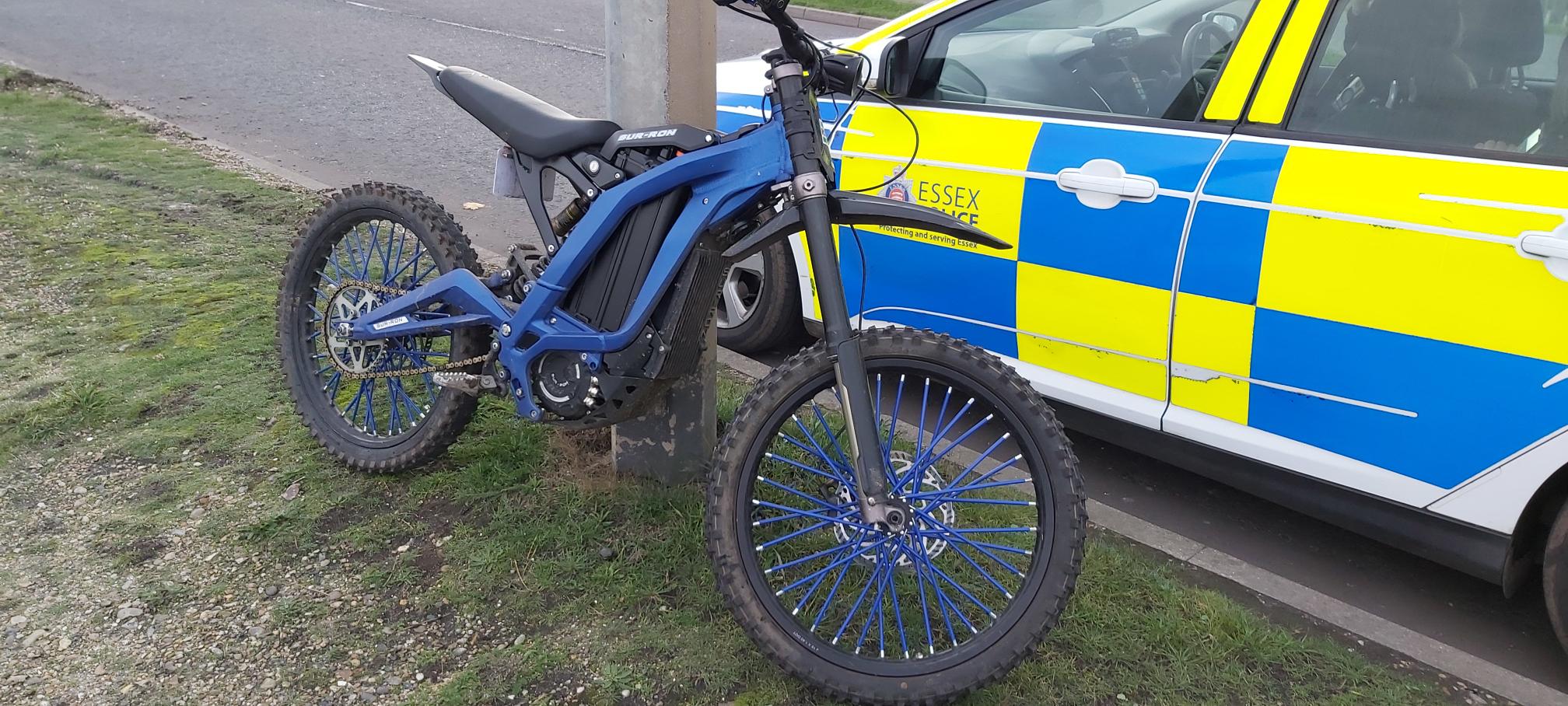 Parkeston and Harwich dirt bike rider has two-wheeler seized