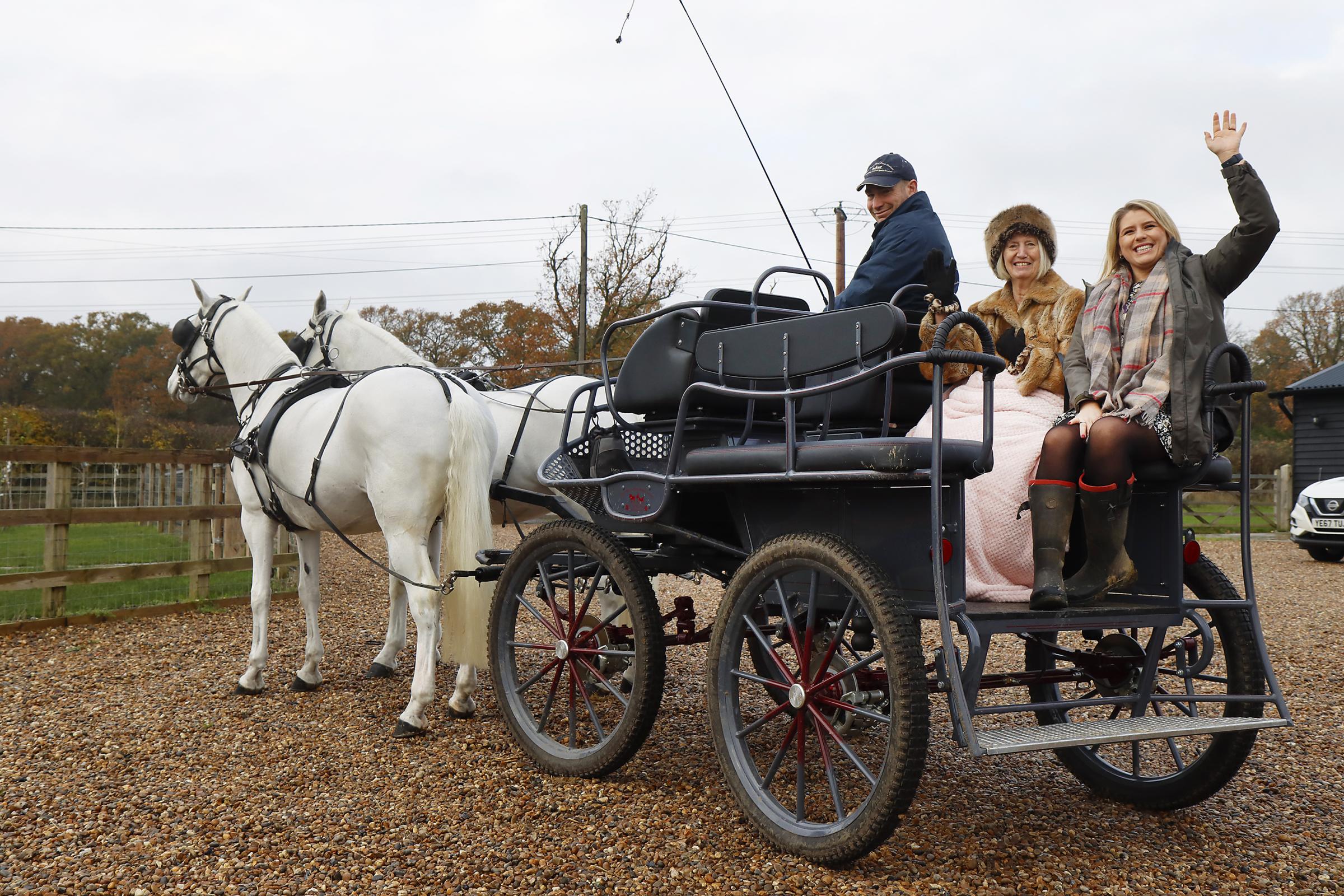 Thorrington care home resident enjoys horse and carriage ride