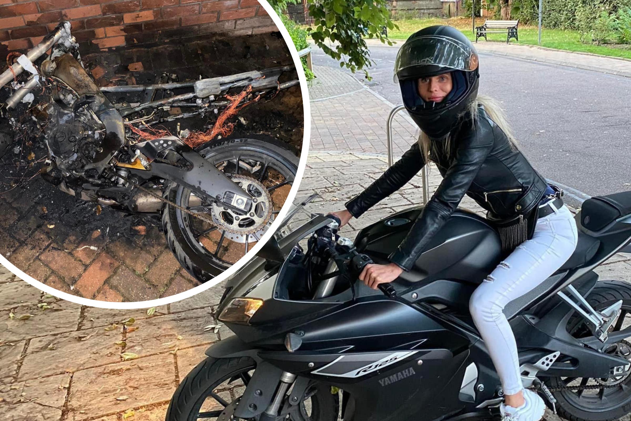 Colchester motorcyclist's £4k bike stolen and torched