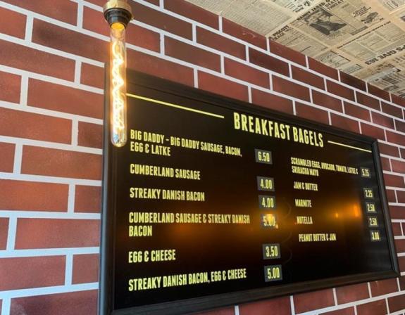 Gazette: Menu - there are a variety of delicious bagels on offer Gazette: Menu - there are a variety of delicious bagels on offer