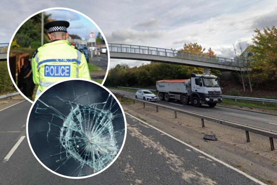 A12 Marks Tey driver’s car struck by item shattering glass