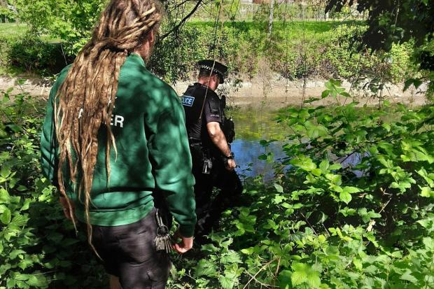 Incident - a Second World War grenade was found on the river bank in Castle Park