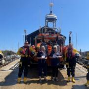 Tireless service - Marica Frost (centre left) and Angie Butcher (centre right) are joined by volunteer crew Picture: RNLI WEST MERSEA/LPO