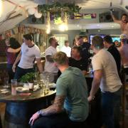Celebrations as England win against Germany in euro2020 in the Drapers in Earls Colne