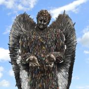 Poignant - the sculpture is made up of more than 100,000 knives