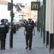 On the beat - police officers patrol Colchester High Street