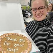 Birthday Biscuit - Birkett Long’s Eleanor Franklin receiving a random act of kindness from a colleague (pic: Birkett Long LLP)