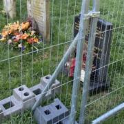 No access - a fence has been placed on Jen Baker’s family graves