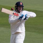 Hitting out - Essex's Simon Harmer fends off a delivery against Warwickshire Picture: TGS PHOTO