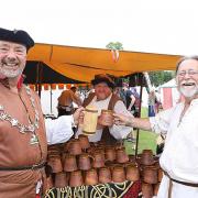 Cheers - event organiser Don Quinn enjoying a pint of mead at a previous medieval fayre