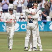 Spin king - Essex's Simon Harmer celebrates after taking another wicket against Hampshire Picture: TGS PHOTO
