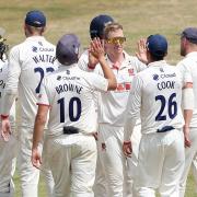 Success - Essex's players celebrate taking another Gloucestershire wicket at Chelmsford Picture: TGS PHOTO