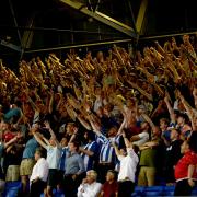 Colchester fans celebrates - Ipswich Town vs. Colchester United - Carabao Cup - Portman Road - 08/08/2012 - Photo: Richard Blaxall / Photerior