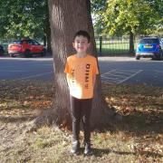 Proud – Finley Hart, aged six, was beaming with pride after he completed his 50th junior park run on Sunday