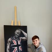 Talented - Wilf Elliot with his picture of Stormzy