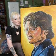 Stunning - Hannah with her portrait of Pedro Pascal