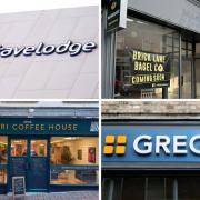 Travelodge, Brick Lane Bagel Co., Safari Coffee House and Greggs are among the names