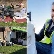 Action - Chris Piggott challenged a resident he saw fly tipping outside Budgens in Drury Road