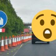 The roadworks on the A12 where one driver tried to move cones