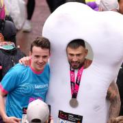 Fancy dress - Jake Quickenden dressed as a bone running to raise awareness and money for cancer charity Sarcoma UK