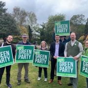 For the future - Green Party leader, Adrian Ramsay (centre left), with Castle Ward councillor, Richard Kirkby-Taylor.