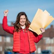 Golden envelopes - People’s Postcode Lottery ambassador Judie McCourt