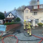 House fire - the flames affected two propertes in Harold Road, Frinton