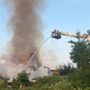 Fire - crews are tackling a blaze at a derelict building in Great Bromley