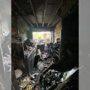 Damage - the Brightlingsea property's kitchen has been destroyed