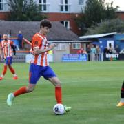 Debut - Harry Beadle in action on his Braintree Town debut against an Ipswich Town XI following his loan switch from Colchester United