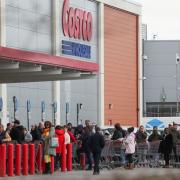 New - customers queueing at Costco in Farnborough