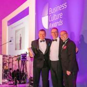 Success - 2022 Business Culture Leadership award winner Mark Heasman with Reverend Richard Coles