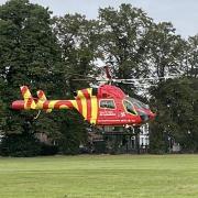 On scene - the Essex and Herts Air Ambulance landed at Old Heath Recreation Ground at 8.45am on Tuesday