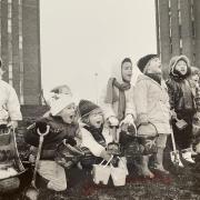 Youngsters - children at the launch of the day nursery's building project in 1992