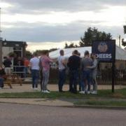 Outdoors - punters outside The Friar pub in Colchester