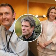 Candidates - James Cracknell (centre) will represent the Conservative Party at the next General Election, while Martin Goss will stand for the Lib Dems and Pam Cox for Labour