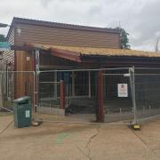 Cafe - The cafe at Colchester Zoo next to the sea lion habitat was destroyed in a fire in 2020